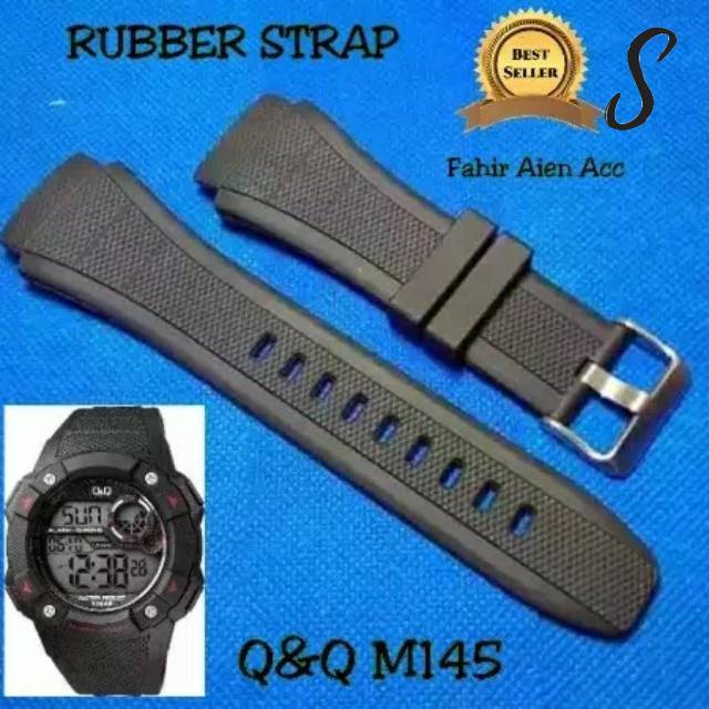 tali jam QQ M145 QNQ M145 QQ M145 RUBBER STRAP TALI JAM TANGAN Q&Q M145