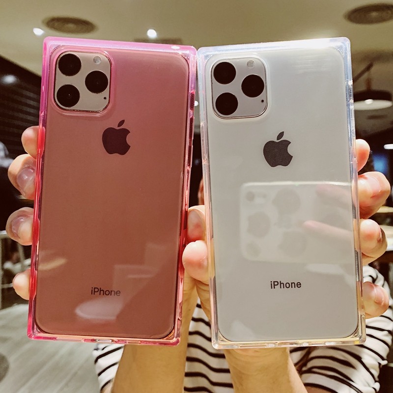 Casing Kotak Transparan Simple untuk iPhone x / X / Max