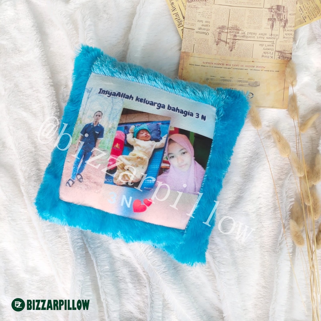 Bizzarpillow  Bantal Foto Custom Bulu Rasfur 30x30 cm BZ013