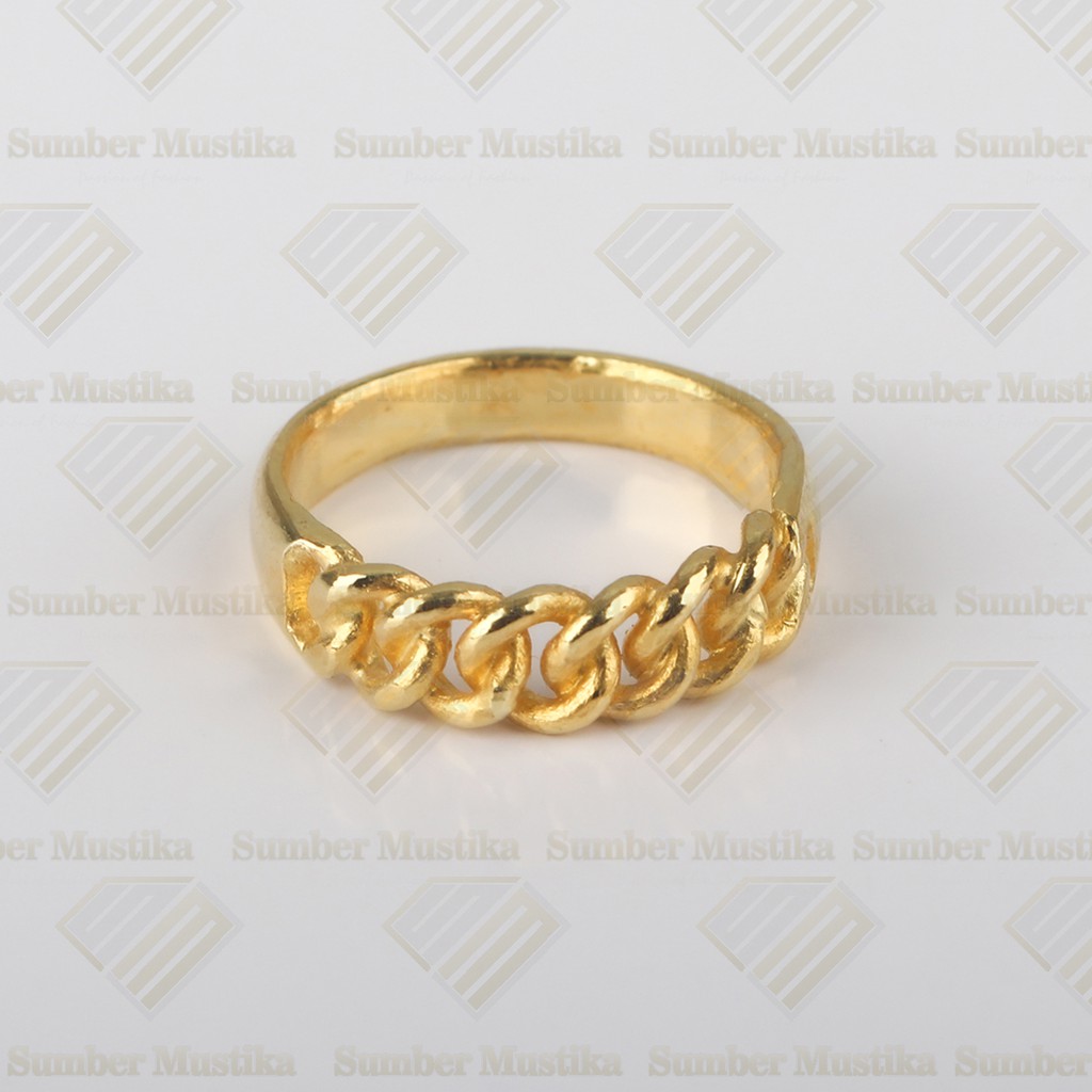 Cincin Emas Kawin Model Setengah Rante Mas 24 k