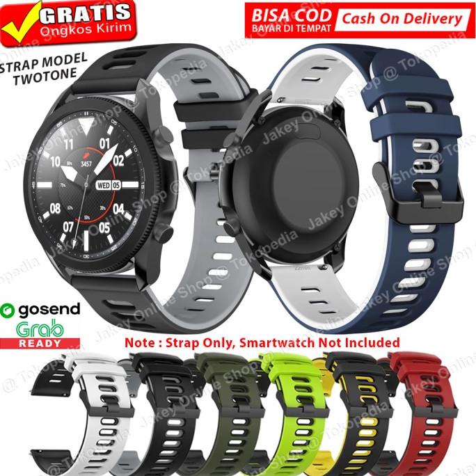 Aksesoris Strap Samsung Galaxy Watch 3 45Mm Tali Jam Model Twotone 22Mm Silicone Ready