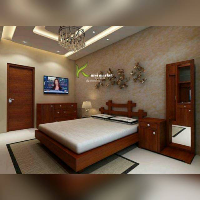 Set tempat tidur mewah set dipan tidur bahan kayu jati asli jepara( DIPAN LAMARAN PERNIKAHAN)