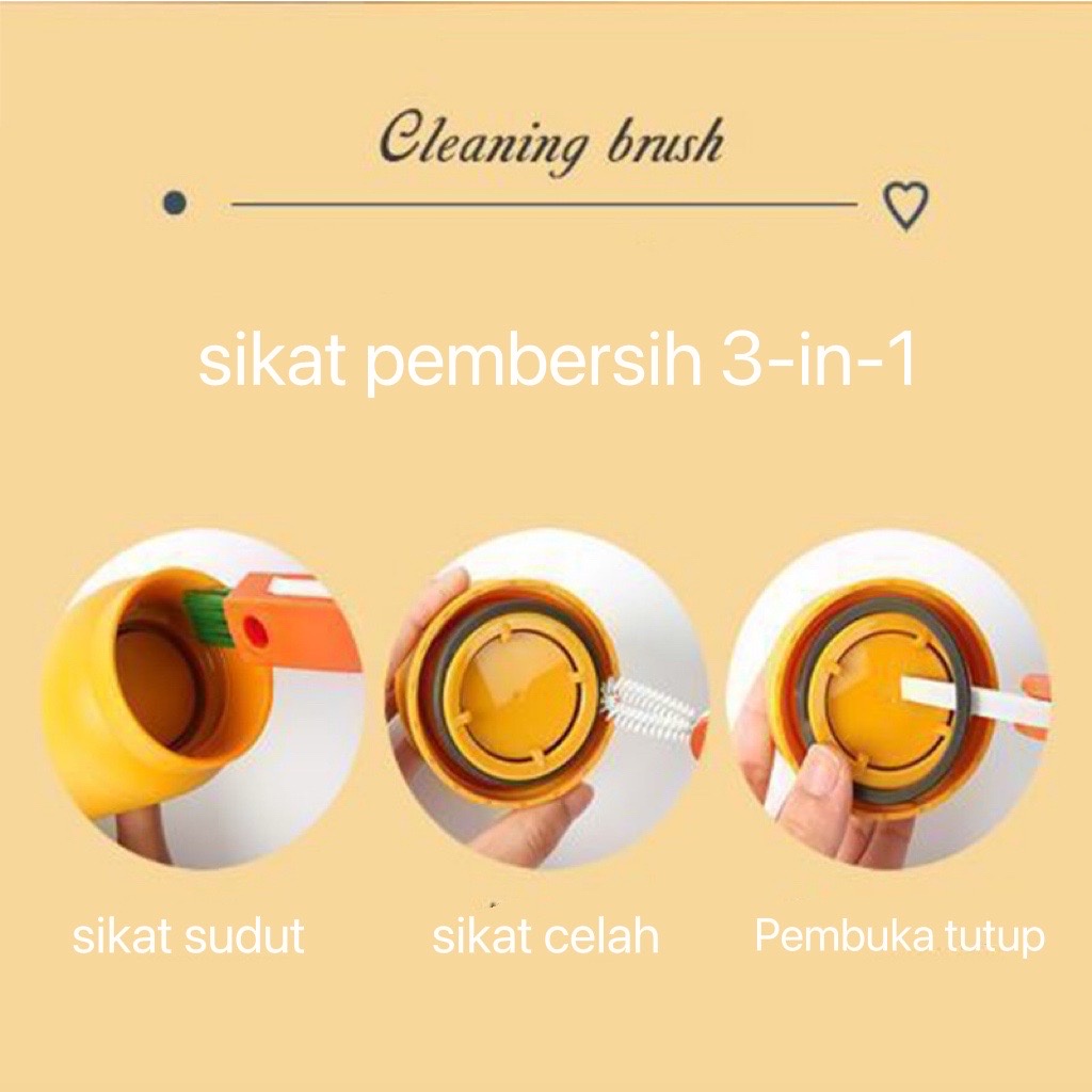 Sikat Pembersih Botol  Pembersih Dot Sela-sela Kecil 3 in 1 terbaik hingga ke sela sela yang sulit dijangkau