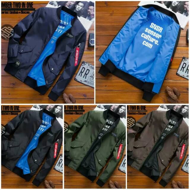 JAKET BOMBER TWO TONE SENSOR / JAKET BOMBER MATT TASLAN DAN FLEECE / JAKET BOMBER KEREN