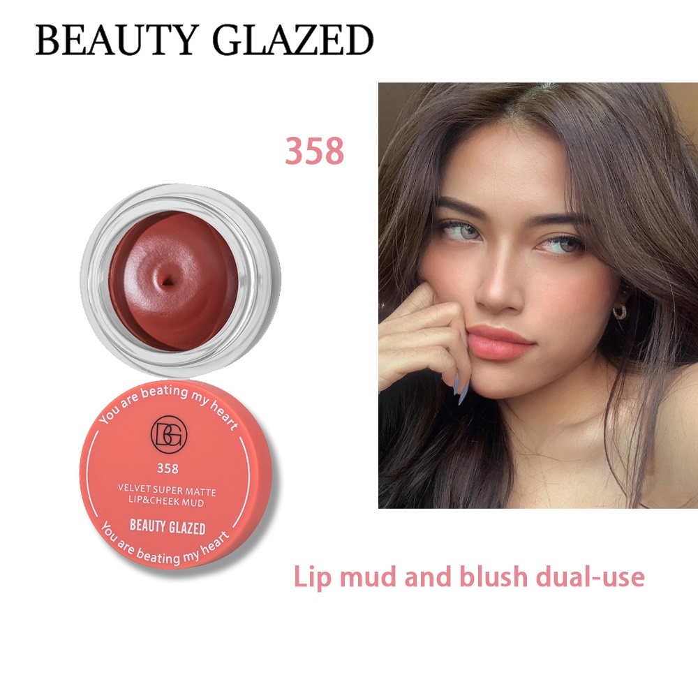 BEAUTY GLAZED Makeup Lipstick and Cheek blusher Matte lip balm lip mud long-lasting and waterproof Lip and blusher Cosmetics