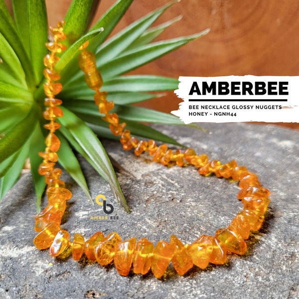 Kalung Amber Pereda Nyeri Tumbuh Gigi Anak Premium Baltic Nuggets By Amber Bee NGN44