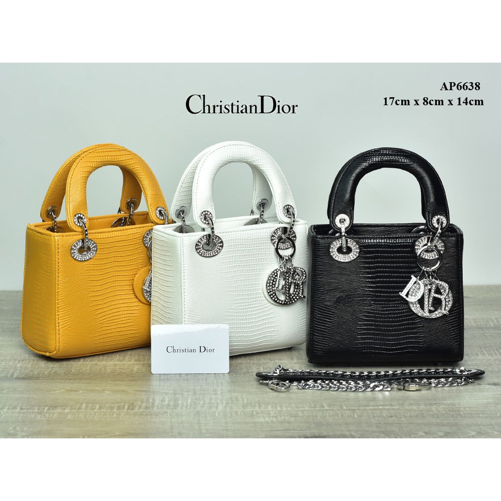 Grosir  Tas Murah Tas Dior Lady Mini Lizard Swarovski Semi Premium AP6638
