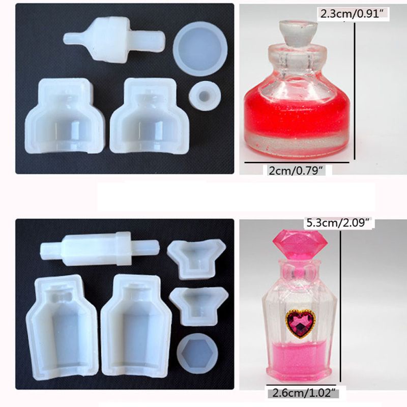 Siy 5pcs Cetakan Resin Epoksi Uv Bentuk Botol Kecil Untuk Kerajinan Tangan