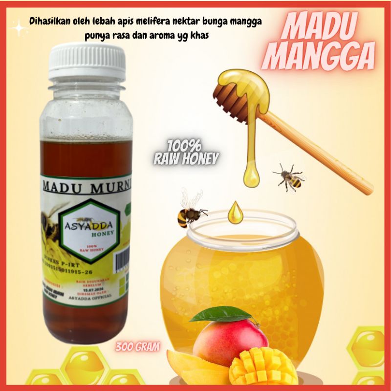 

Madu Mangga Asli Murni Raw Honey 300 gram