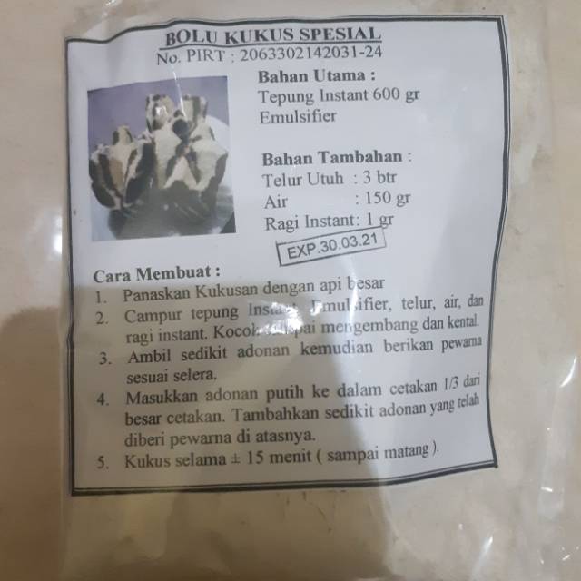 

Tepung Bolu Kukus Instan
