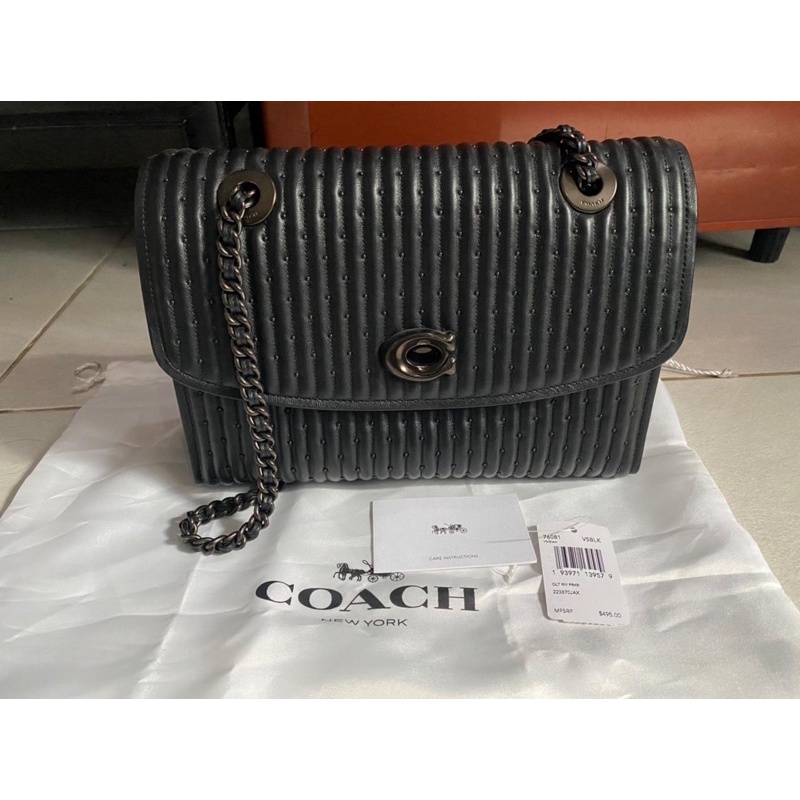 coach parker quilt black