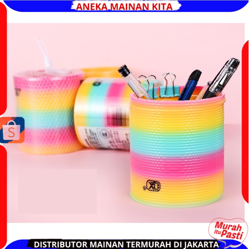 Mainan magic spring rainbow mainan anak Spring Toys 5,5cm Spiral Per Pegas Mainan Keren Warna Menarik