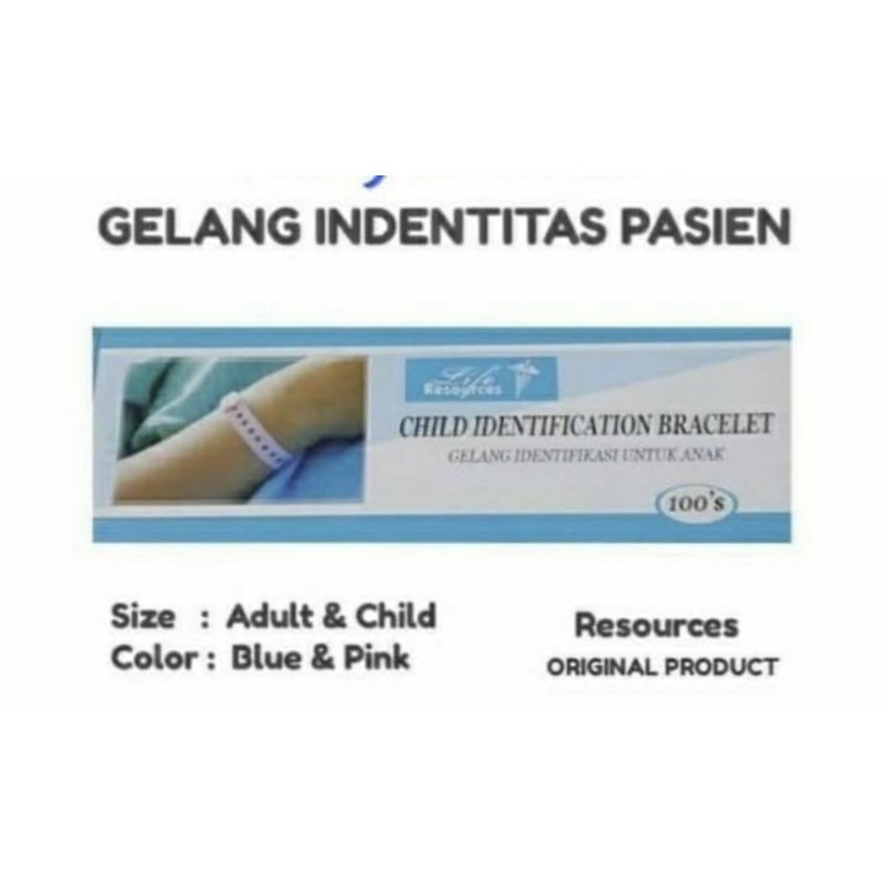 ID Band Adult BLUE / Gelang indetitas Pasien Dewasa BIRU