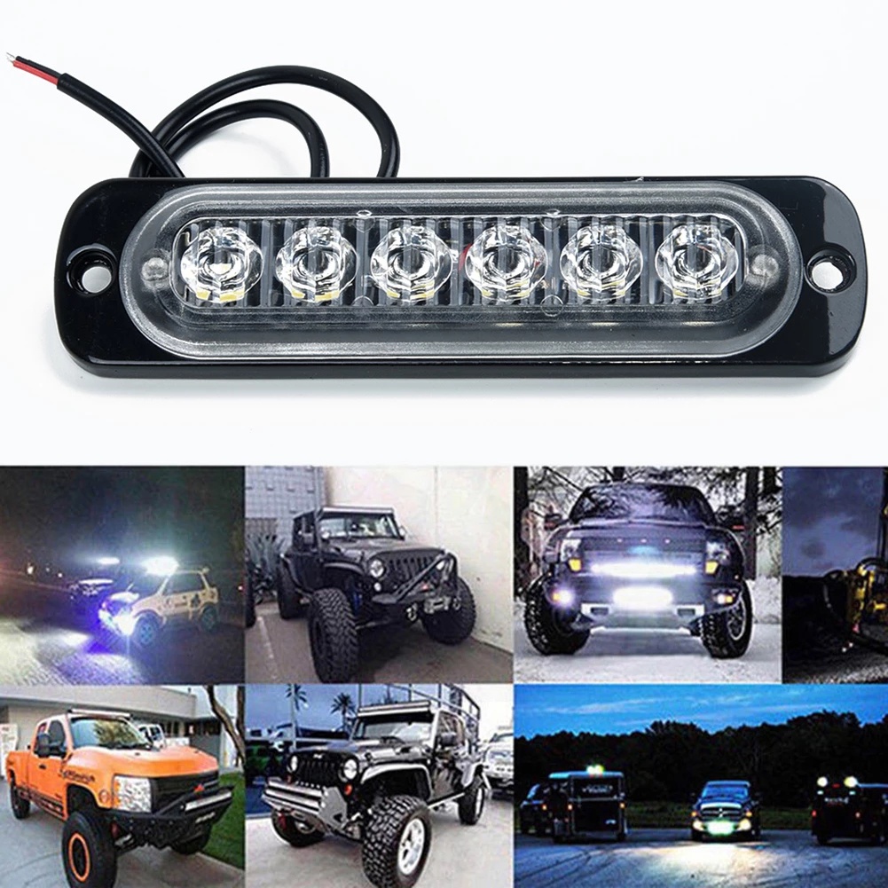 Mobil Truk Samping High-power Van LED Lampu Kabut Tahan Air Lampu Strobo 6LED Umum Lampu Peringatan Panjang Terang Truck 12V Lampu Sein