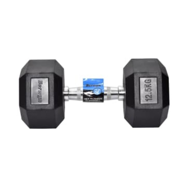 Berwyn Dumbbell Karet Hexagonal barbel karet Hexagon Rubber Dumbell 10 kg