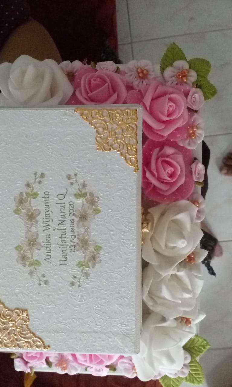 Box Mahar Perhiasan Full Mawar Pink