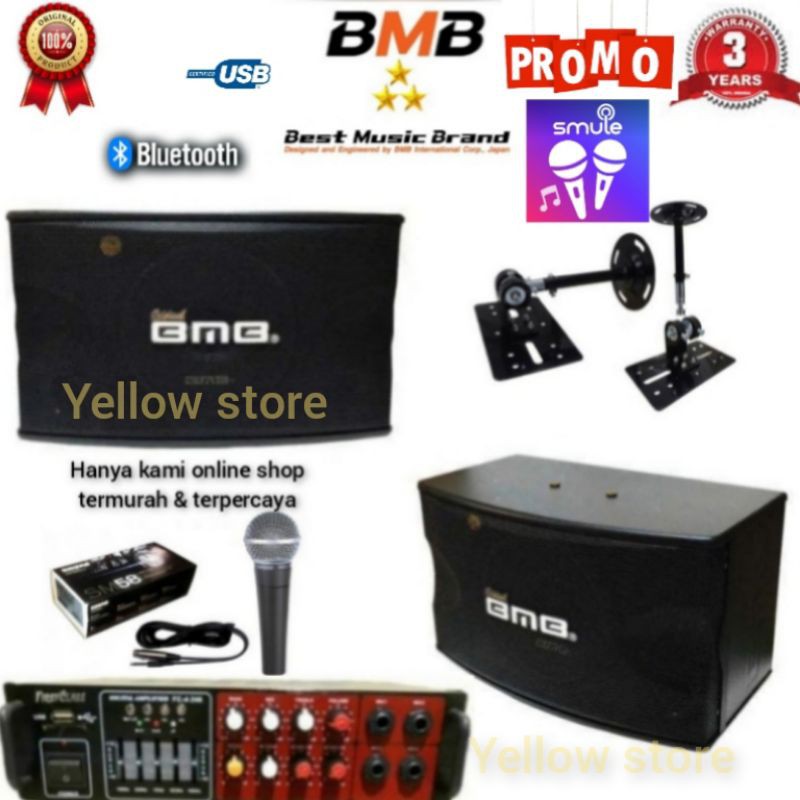 PAKET MURAH KARAOKE BMB MIC SHURE ISI LENGKAP