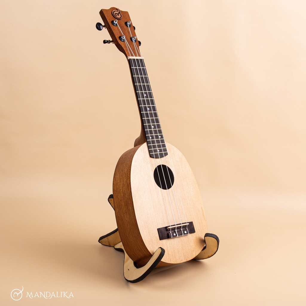 Ukulele Soprano Pineapple Mandalika Natural UKF-21NT Free Softcase, Senar Cadangan, Pick, Sertifikat