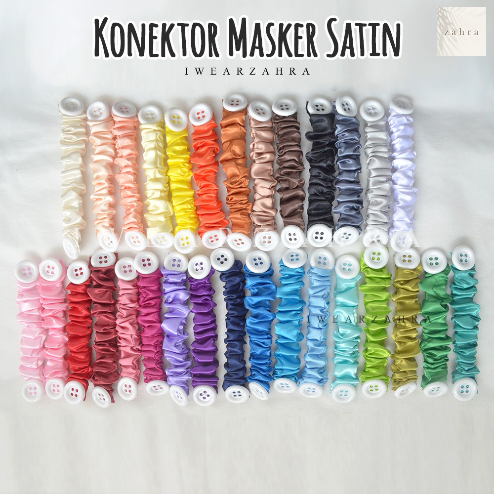 KONEKTOR SATIN [PART 2] - Pengait Penyambung Masker Hijab Konektor Kancing Strap Mask Kait Kalung