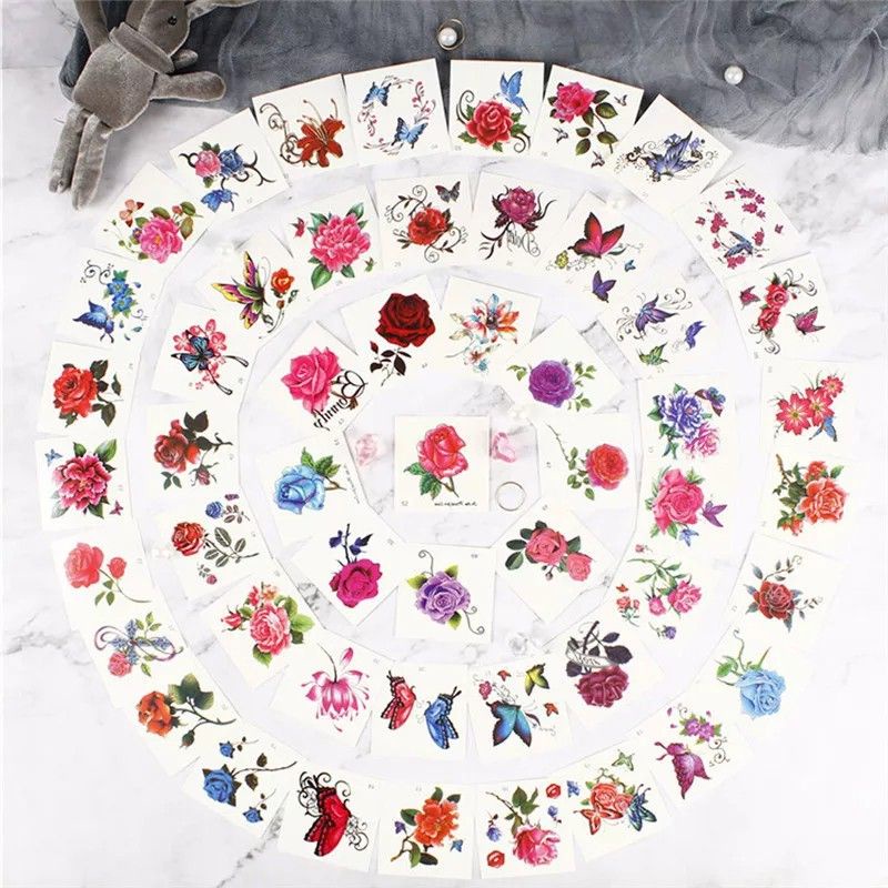 Tattoo Temporery Tatto Temporer Cantik Bunga Kupu-kupu / Stiker Tatto