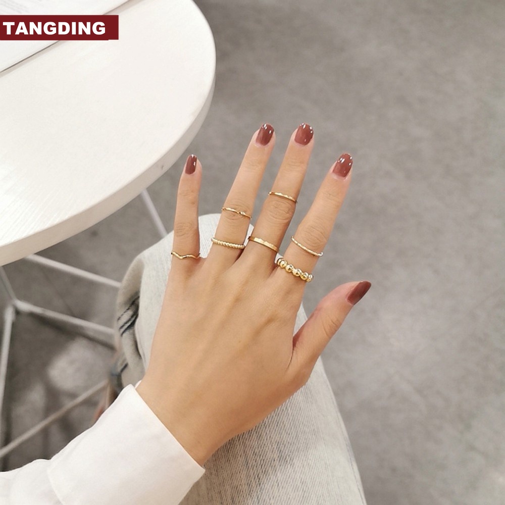 7pcs / Set Cincin Joint Gaya Korea Untuk Aksesoris Perhiasan Wanita