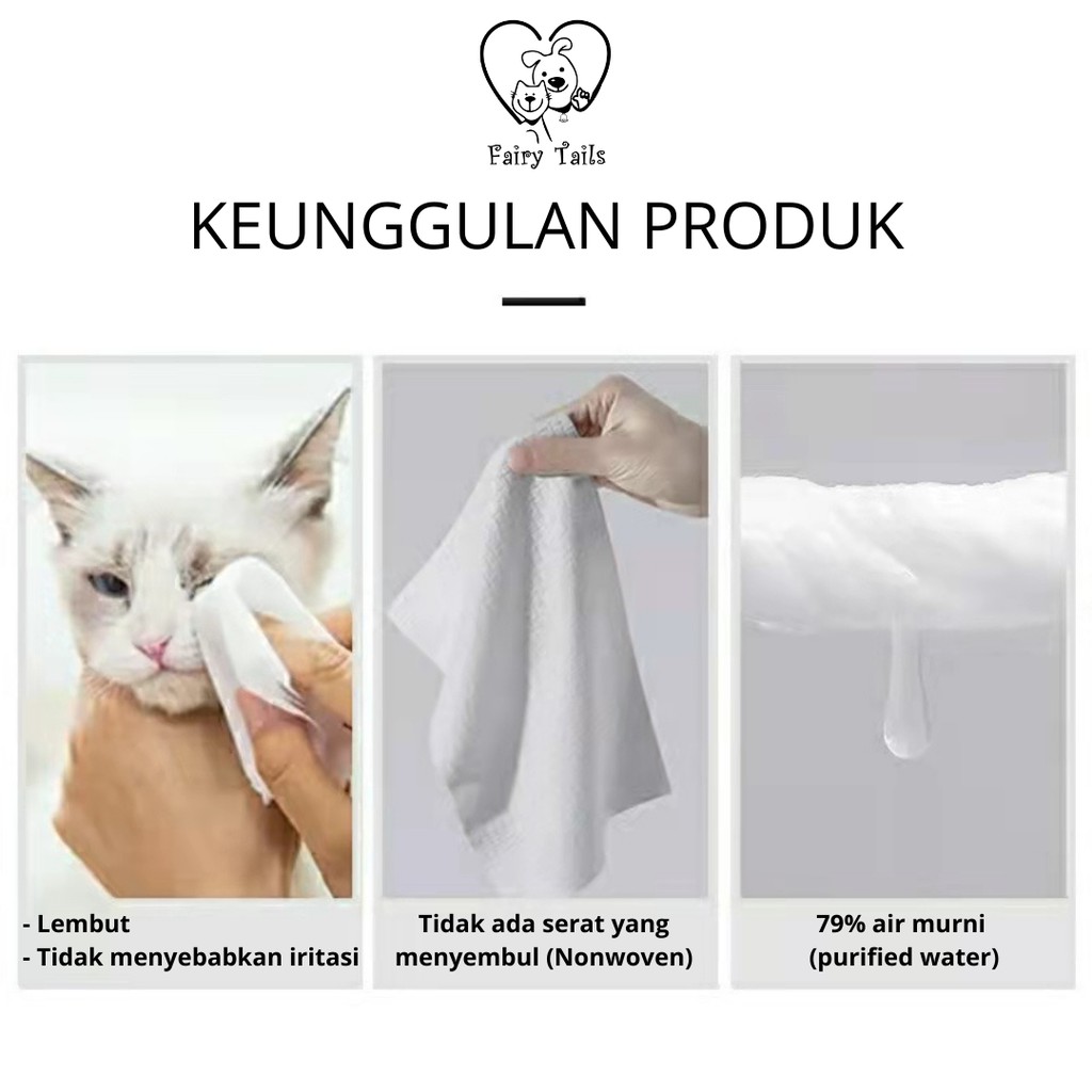 Pet Wipes Wet Tissue Basah Anabul Untuk Anjing Dan Kucing / Tisu Pembersih / Grooming Perawatan Tubuh