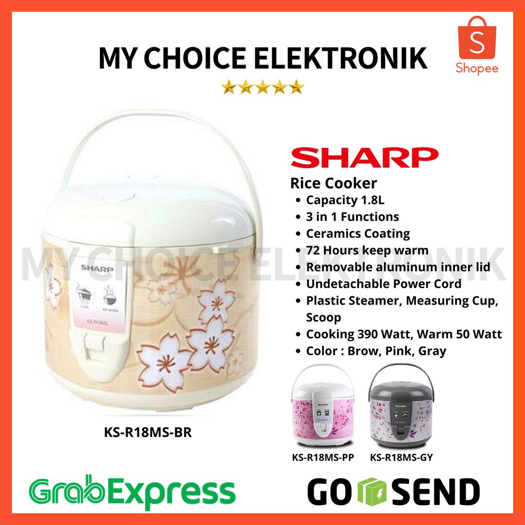 Sharp Rice Cooker KS-R18MS-BR (1.8 Liter)