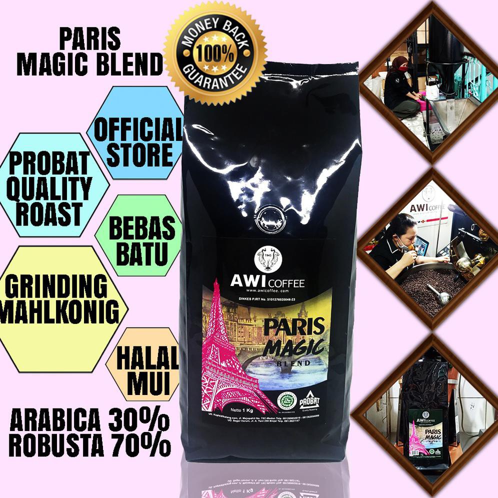 

( BISA COD ) AWI KOPI PARIS MAGIC BLEND 1 Kg Biji | Roasted Coffee Beans | Arabica Robusta Premium