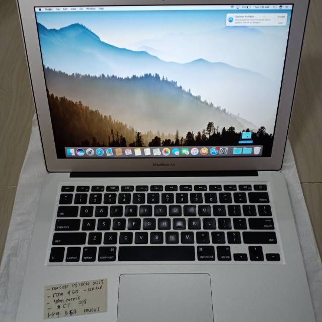 OBRAL ..MICBOOK AIR 13 INCH 2015 ..INTEL CIRE I5 ..RAM 8GB ..SSD 256 ..MULUSSS