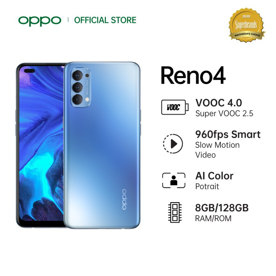 Oppo Reno 4F 8/128 Ram 8GB Internal 128GB Garansi Resmi