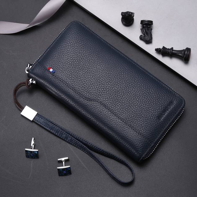 Bison Denim Dompet Panjang Kartu Clutch Pria Kulit Sapi Asli W8226