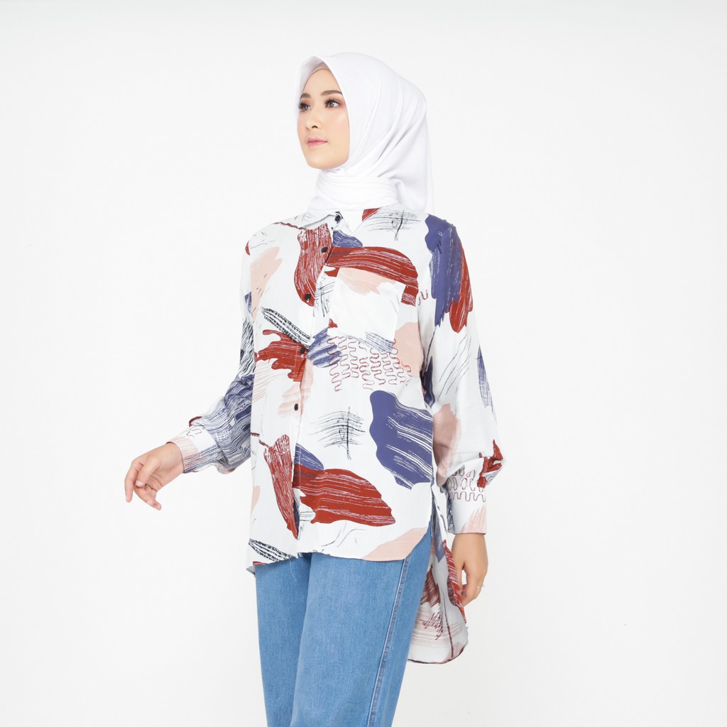 Kemeja Wanita Busui LD 120 Jumbo Bahan Rayon Viscose-3