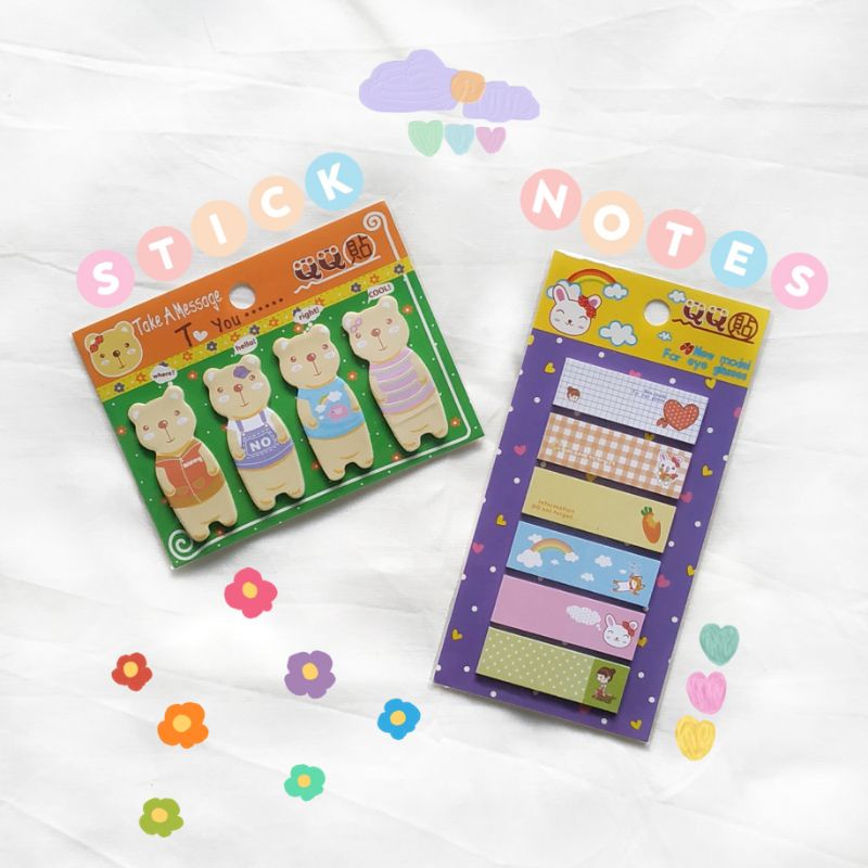 

Sticky notes animal / sticky note bear and rabbit / memo pad