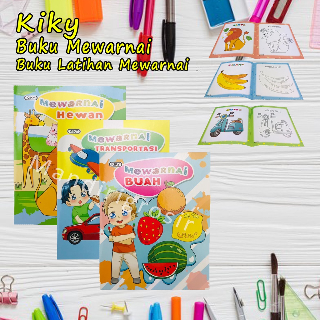 Buku mewarnai * Kiky * latihan mewarnai * 629605