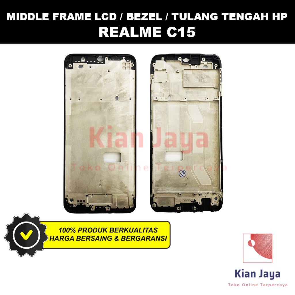 Middle Frame LCD Handphone Realme C12 / C15 Tulang Casing Tatakan Bezel Bazel Hp