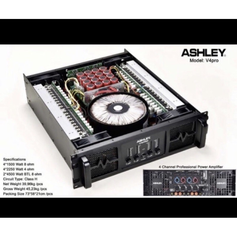 Power ashley V4PRO original amplifier 4 channel V 4 PRO 4 x 1500 watt
