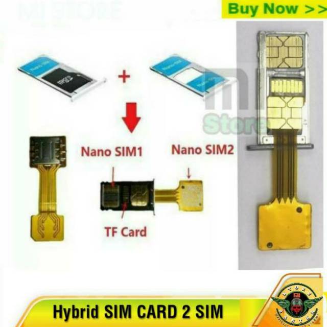 Original - Hybrid Sim Card + Memory Card Alat Penghubung Memory dan sim 2 Asus Xiaomi dll Converter