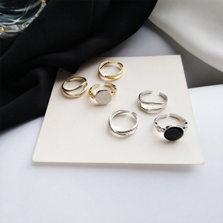 Image of thu nhỏ COD Cincin Set style korea cincin titanium wanita Jari Aneka Bentuk Warna Silver #5