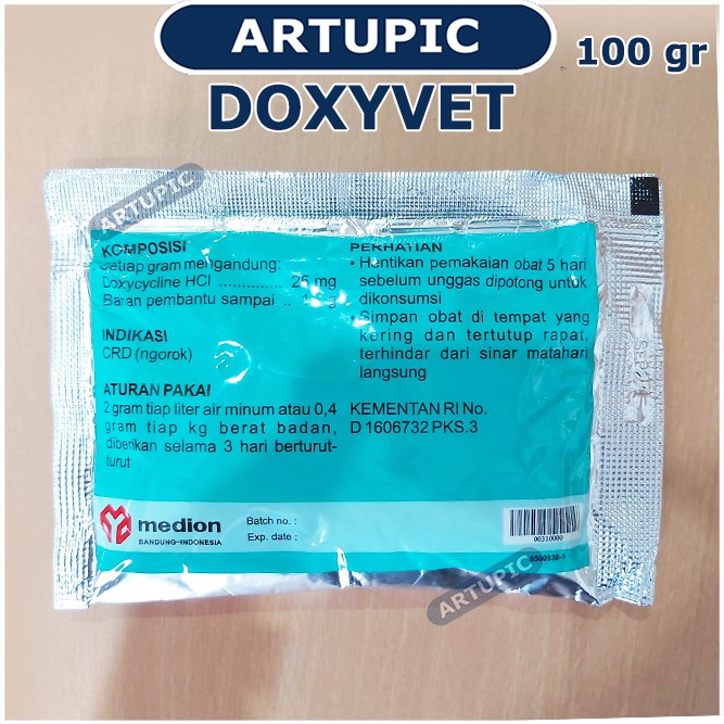 Doxyvet 100 gram Obat ayam burung ngorok CRD flu infeksi cekrek pernafasan antibiotik