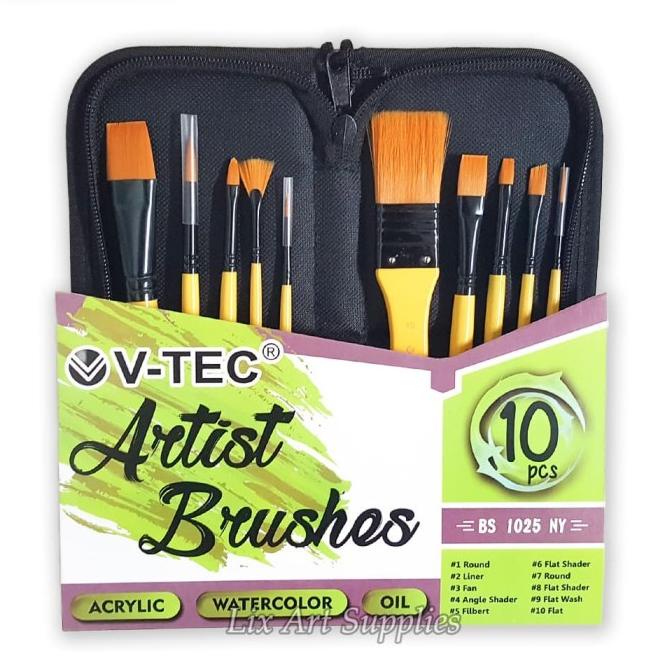 

[COD] V-Tec Artist Brush Set 10 + Organizer Bag / V-tec Kuas Lukis Set 10 MURAH Kode 1181