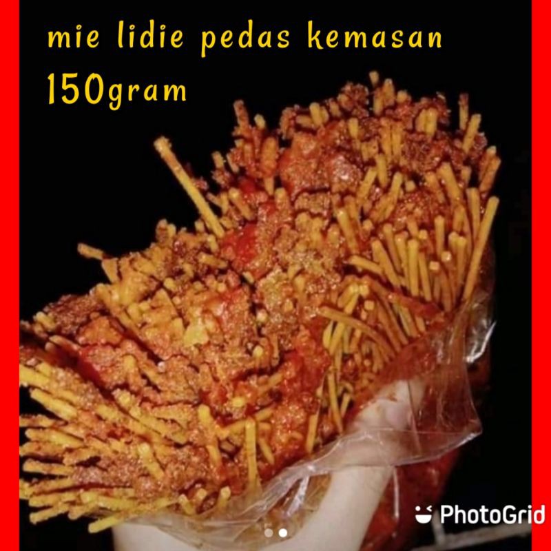 

Mie Lidi Bumbu Glabed Pedas Manis Extra Pedas Kemasan 100gr