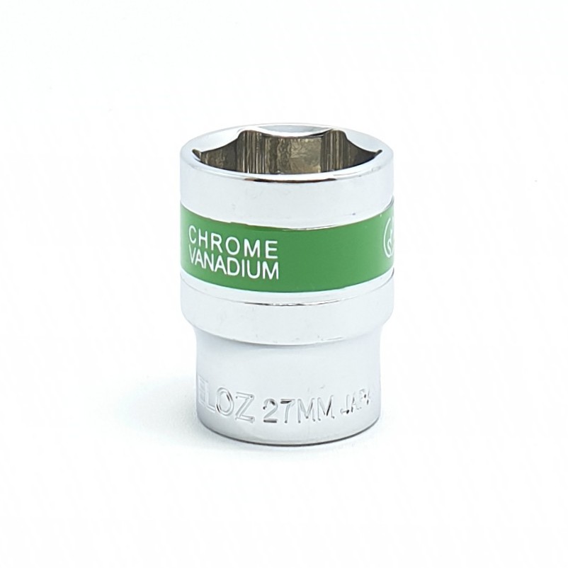 Veloz Premium 27mm Kunci Mata Sok Sock Socket 27mm 6PT 1/2&quot; Chrome Vanadium Steel