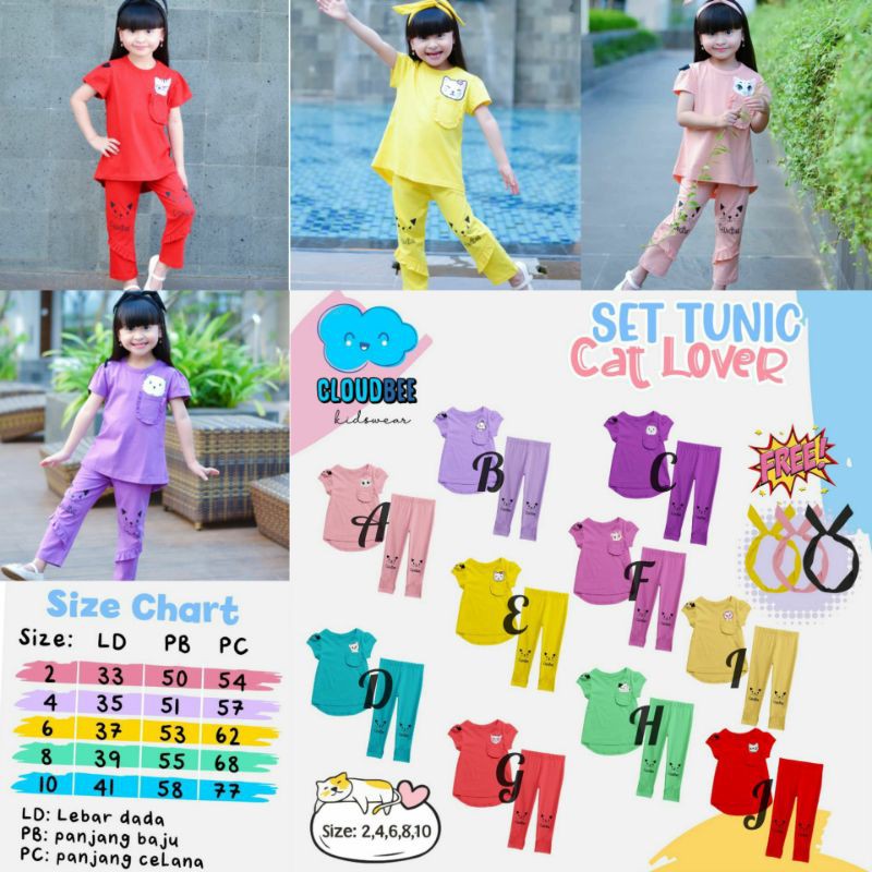 2T-10T set tunik cat lover by cloudbee