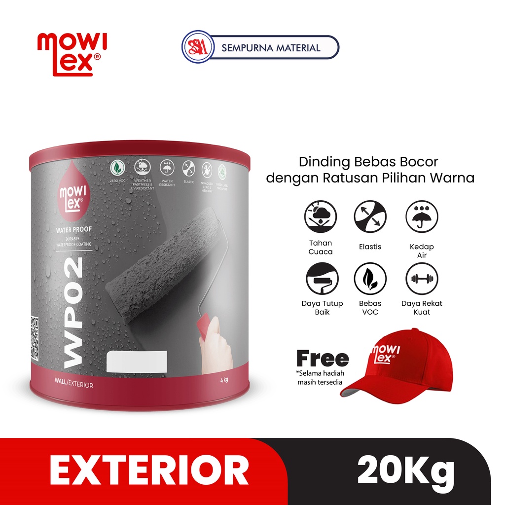 Cat Mowilex Exterior WP02 Waterprof 20kg - Putih