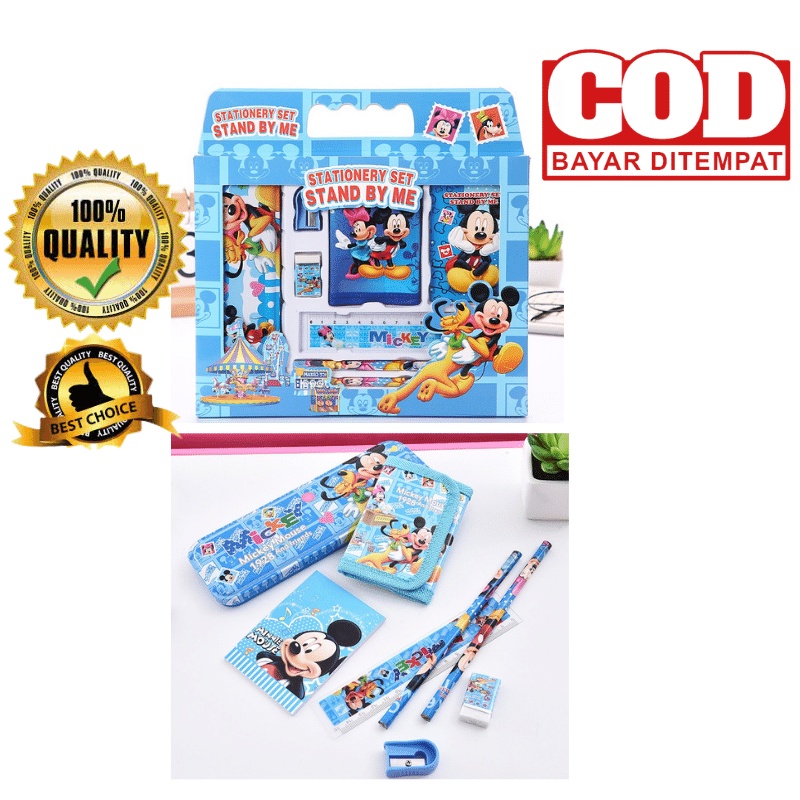 

Alat tulis set 8 in 1 box anak-anak sekolah kartun pengaris kotak pencil stationary set 8in1 school