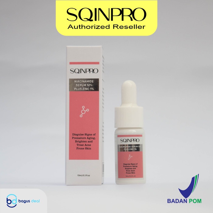 SQINPRO Serum Niacinamide 12% Plus Zinc 1% (10ml) | Anti Aging | BPOM