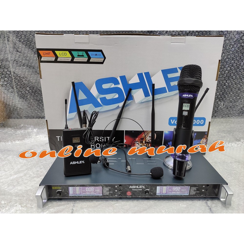 Mic Ashley Voice 1000 Wireless pegang clipon headset Ashley Voice1000