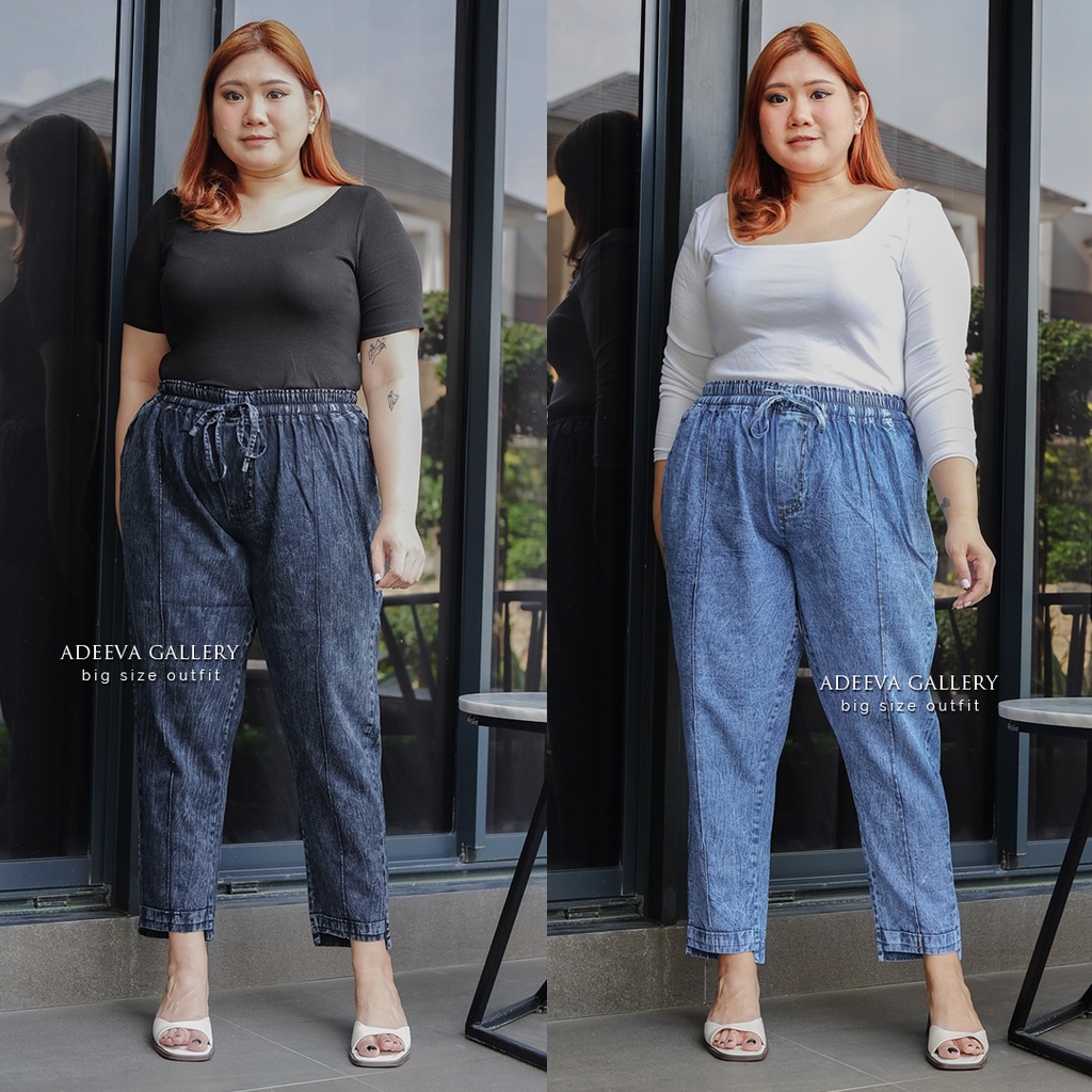 ADEEVA Kyoto Pants Jumbo Celana Jeans Wanita Jumbo