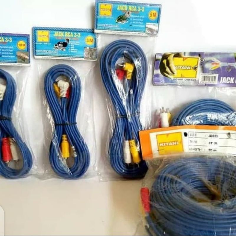 Kabel Kitani RCA Audio 3 in 3 Panjang 3 M High Quality Super Murah