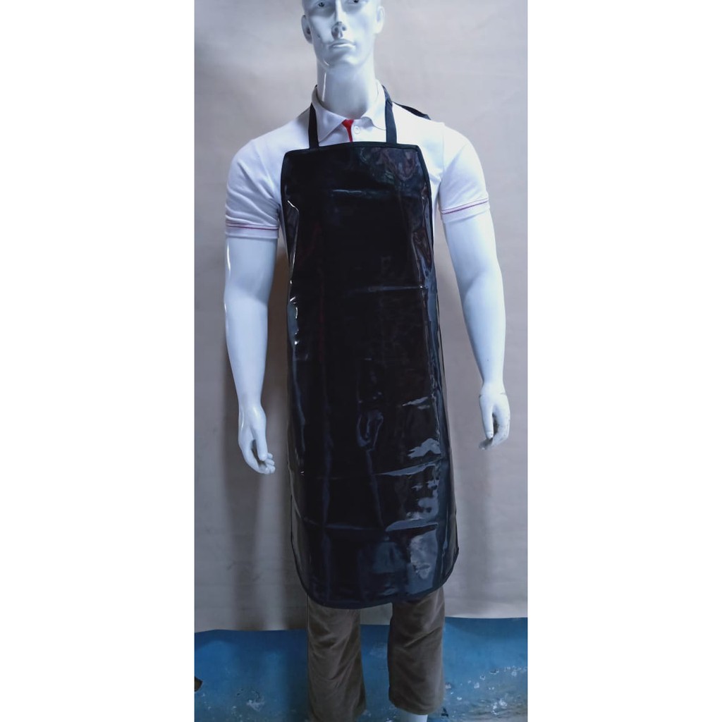 APRON CELEMEK PVC WATERPROOF UKURAN 90 x 60 CM WARNA HITAM YUTAKA